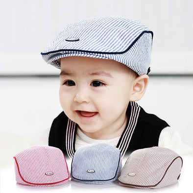 Strip Cotton Hat  for Infant with  Striped Cap