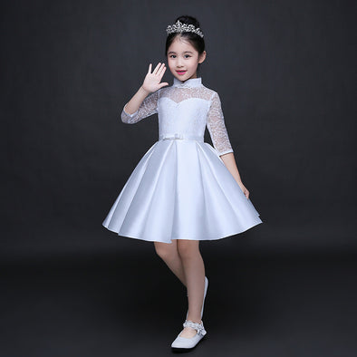 Girl Wedding Princess  Bow Moderator Dress Children Clothes